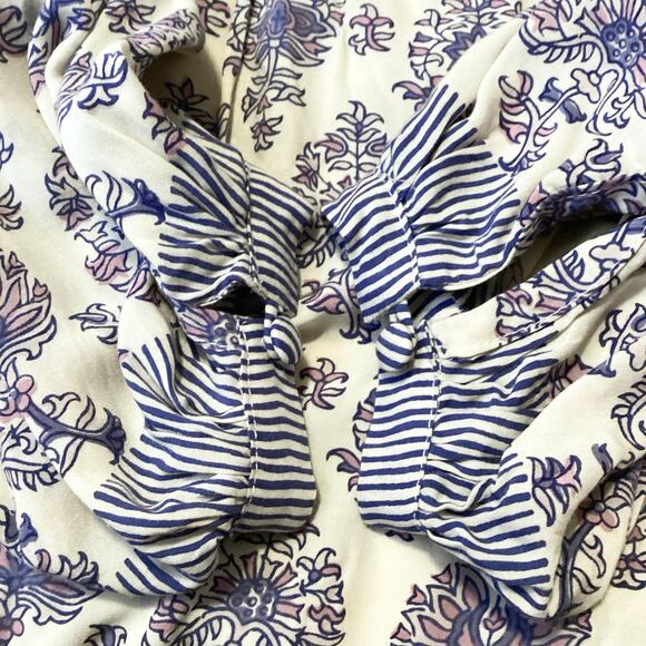 Natalie Martin Pintuck Pleat Block Print Rayon Peasant Blouse S - Picture 8 of 8